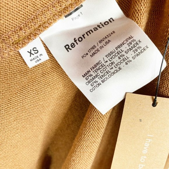 Reformation Womens Butterscotch Aspen Long Sleeve Turtleneck Sweater Dress Sz XS - Picture 5 of 5